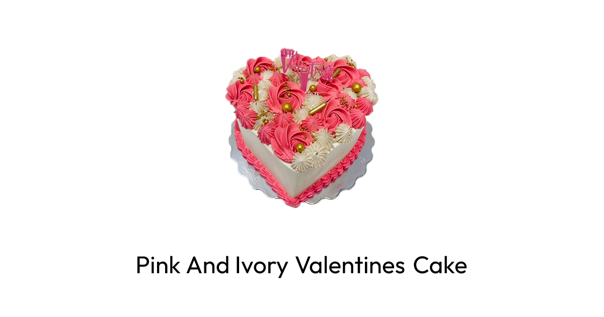 Pink And Ivory Valentines Cake | Rashmi's Bakery